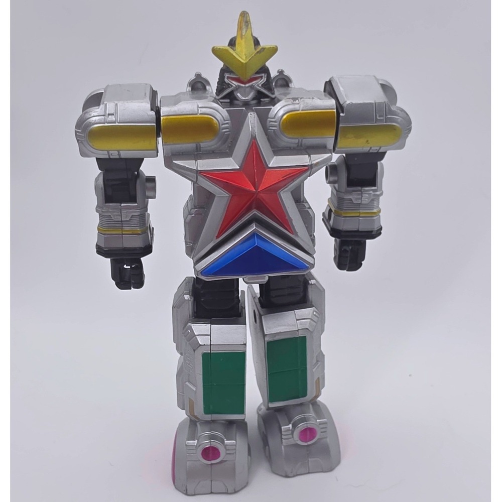 Bandai Power Rangers Zeo Super Zeo Megazord 5" Silver Fair 1996 Figure
